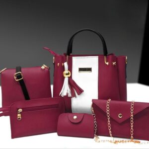 Girl's PU Leather Plain Hand Bag Set